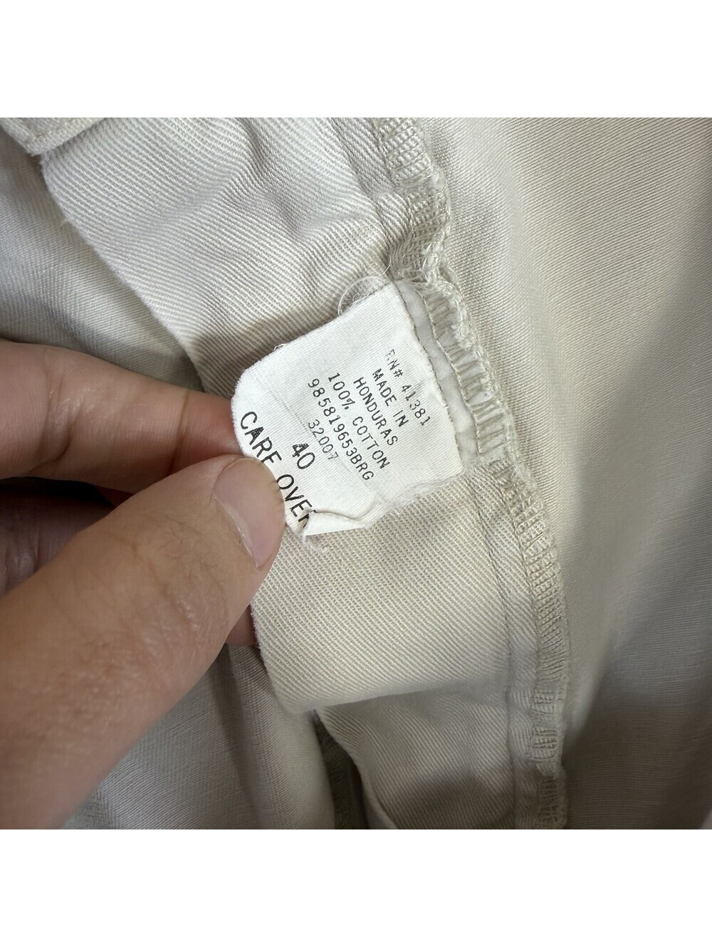 Vintage 90s Polo Ralph Lauren Tyler Shorts Mens 40 Cream Navy Pleated Chino 8.5" - Picture 4 of 7